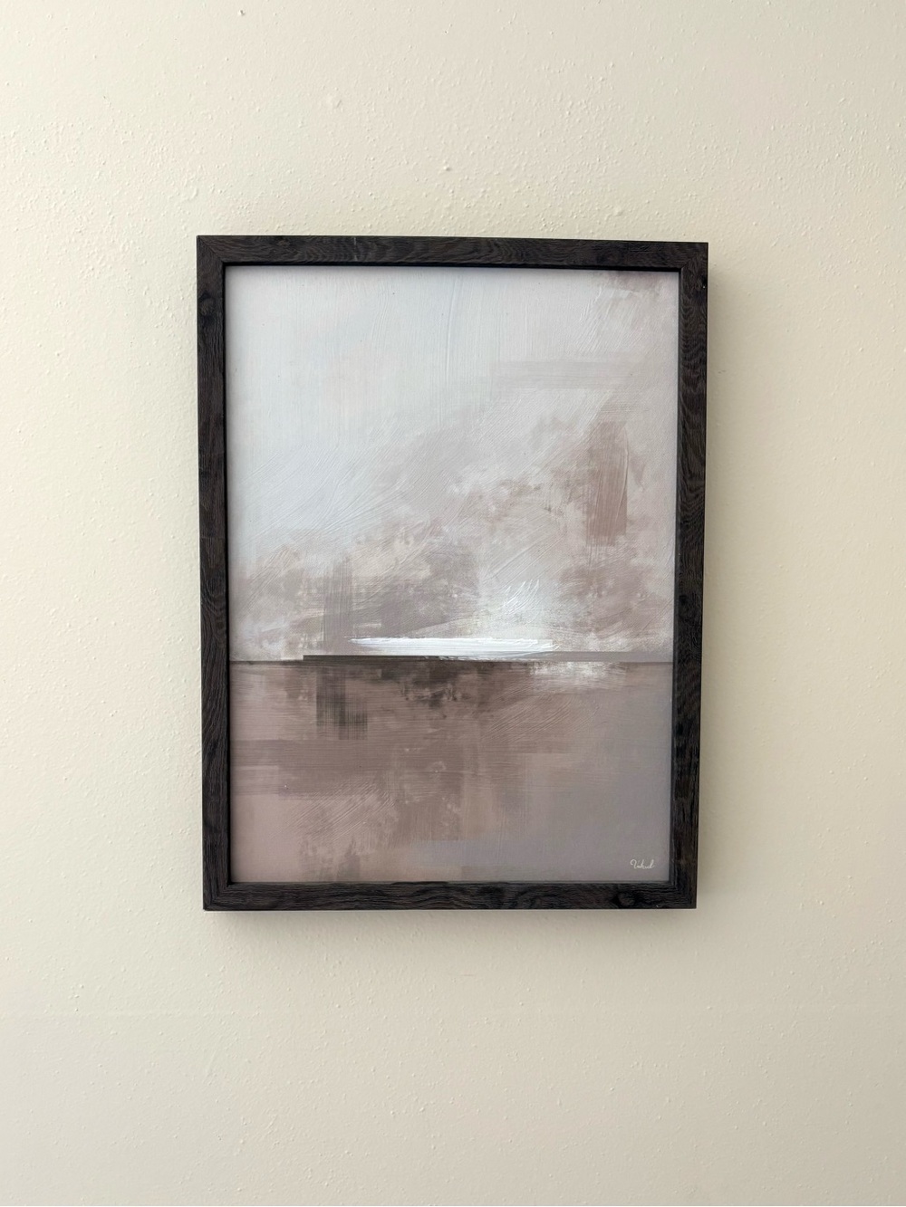 Abstract Neutral Toned Wall Art - Framed Beige and Taupe Print